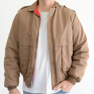 Vintage Cal Craft Brown made in U.S.A.  70's Full Zip Red Fleece Winter Jacket